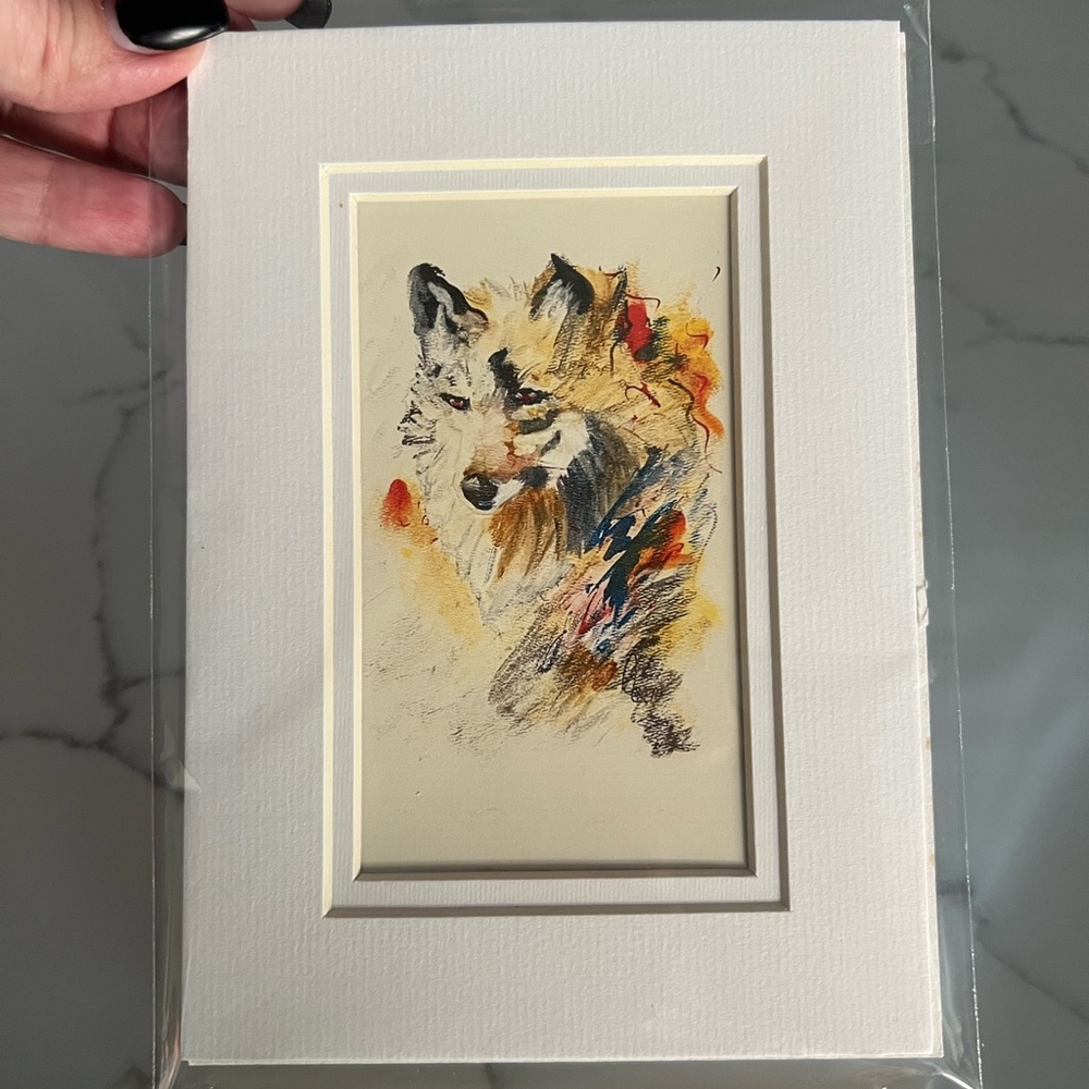 5 x7 Vibrant Wolf Art Print